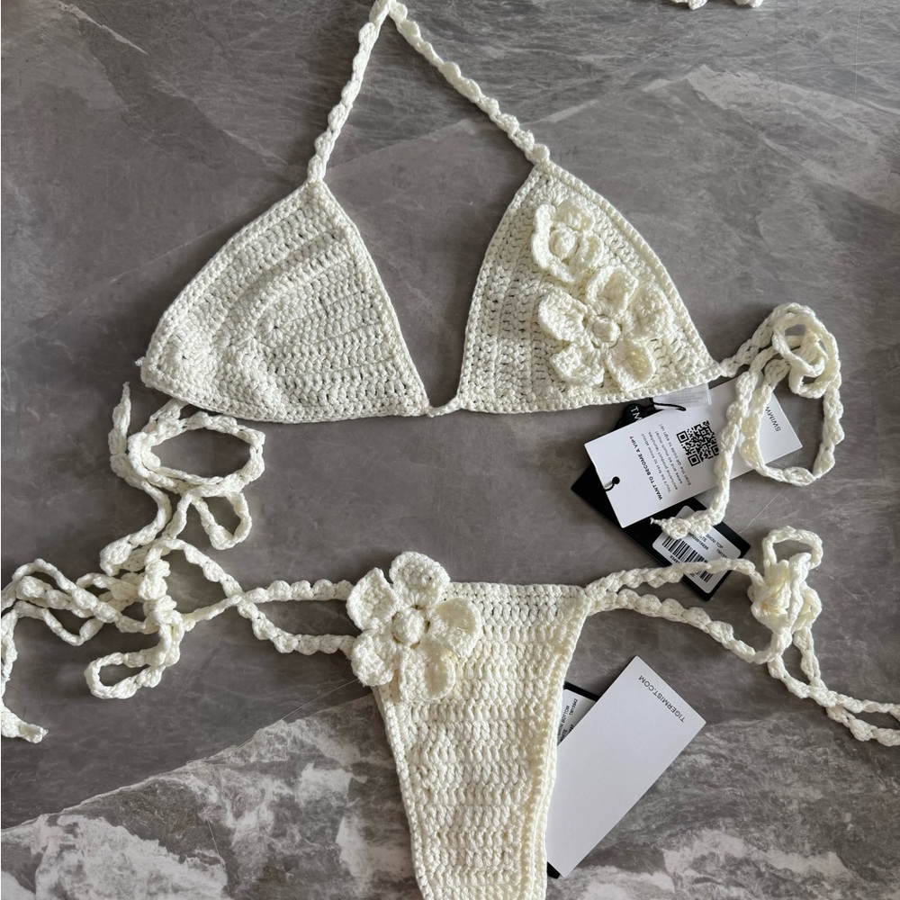 Tiger Mist White Crochet Bikini Swimwear
